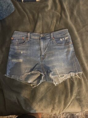 Levi’s Women’s Distressed Denim Cutoff Shorts - Blue